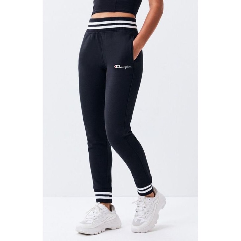 Champion Reverse Weave Sweatpants Women XS Black NWT Striped Waistband Joggers